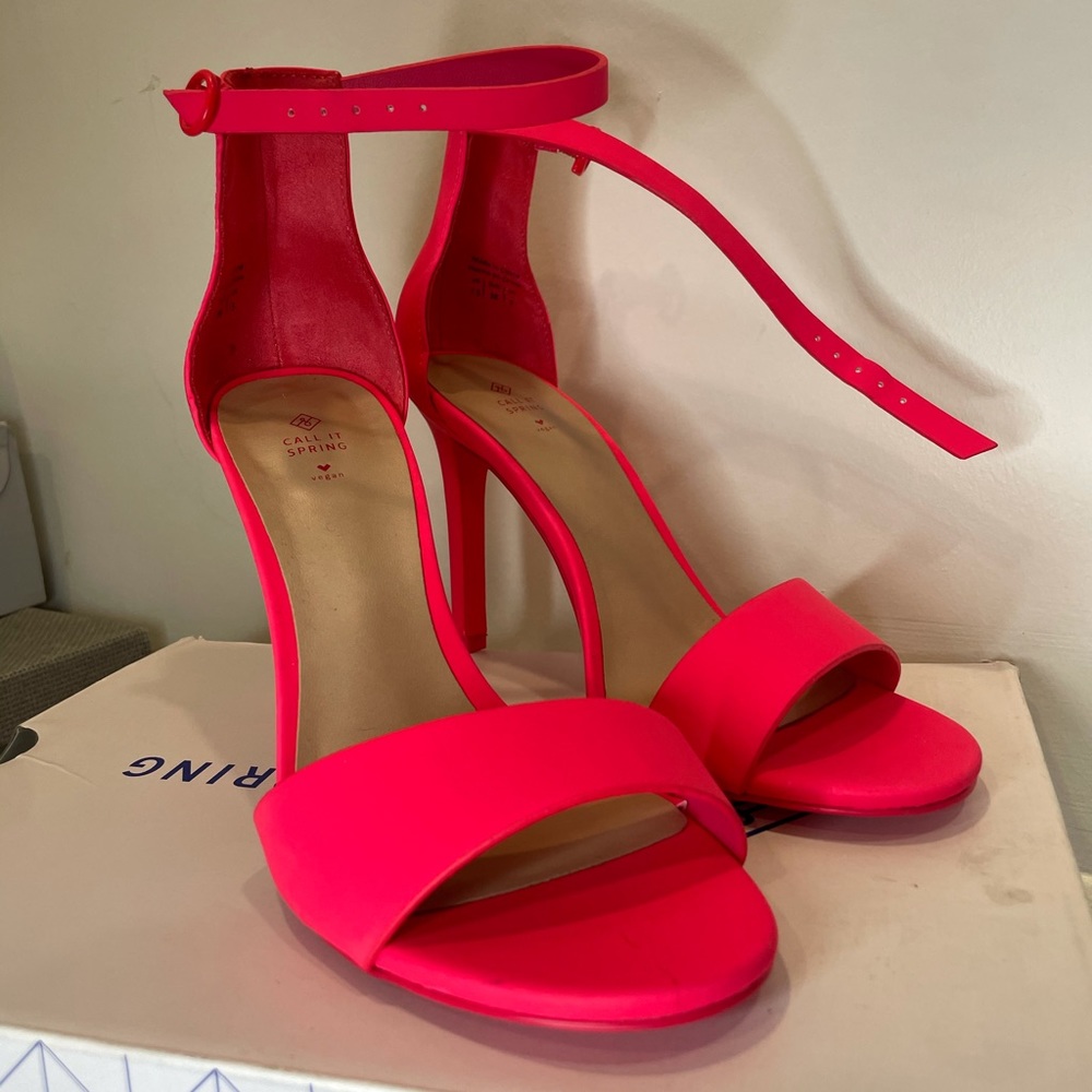 Hot pink one strap heels